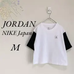 ジョーダンブランド　ナイキ　ショート丈　Tシャツ　バイカラー　M ロゴ