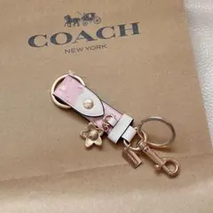 新品未使用　COACH トリガースナップ バッグチャーム フローラルプリント