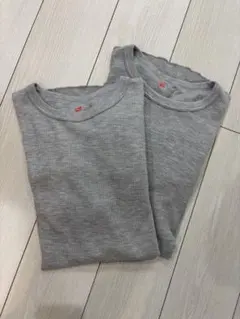 Hanes HM4-Q501 L/S サーマル クルーネックTシャツ 2枚