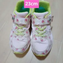 瞬足 SHUNSOKU 女の子 いちご柄 ピンク☆23cm(幅広3E)