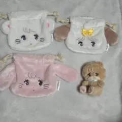 mikko illustrations 巾着 3点 ぬいぐるみ 1点