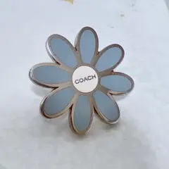 COACH コーチ デイジー フラワー ブルー ピンバッジ ブローチ