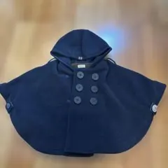 miki HOUSE ネイビー フード付きポンチョ 70㎝〜90㎝