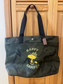 COACH コーチ　COACH×PEANUTS 迷彩柄 トートバッグ　大容量