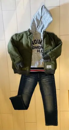 BREEZE ジャケットとフード付きトレーナー、デニムセット　140