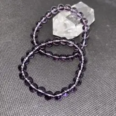 【2本セット】天然石パワーストーン　アメジストブレスレット　8㎜