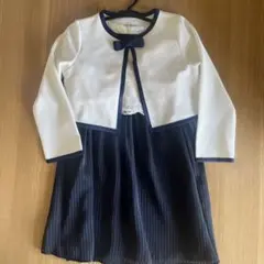 白紺レースプリーツドレス