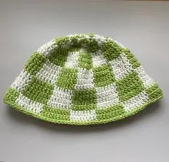 チェッカーハット　バケットハット　キッズ　レディース