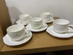 たち吉 リッチフィールド カップ&ソーサー 5客セット 金縁　新品