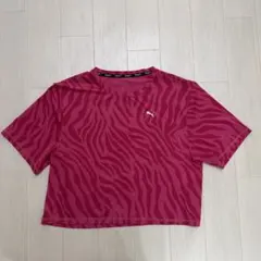 PUMA ゼブラ柄 トレーニングTシャツ ピンク Sサイズのサムネイル