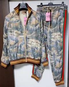 新品 グッチ×ノースフェイス セットアップ フォレストプリント S