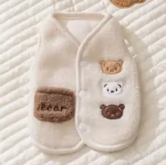 かわいい刺繍入りくまさんベスト