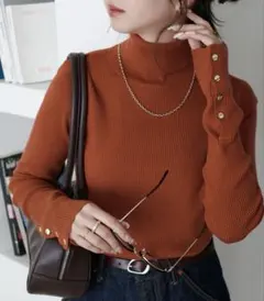 【Web限定カラー】Discort ディスコート リブ袖口ボタンタートル