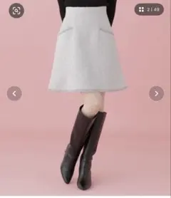 ジルバイジルスチュアート　ミニスカート　秋冬　グレー