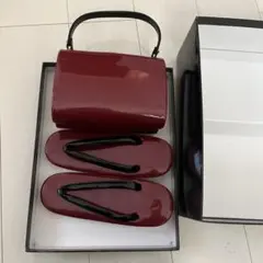 お値下げ　成人式　ワインレッド 和装用バッグと草履セット