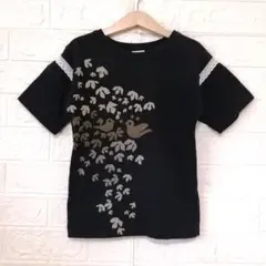 UNICA　鳥プリントト袖レースデザイン Tシャツ　Lのサムネイル