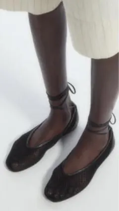 COS レザーメッシュバレエフラットシューズ