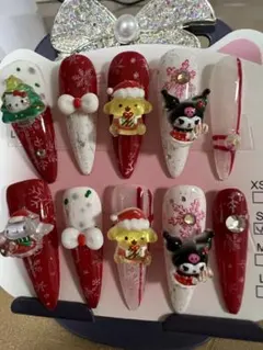 クリスマス ハローキティーネイルチップ S、サイズ選んできます