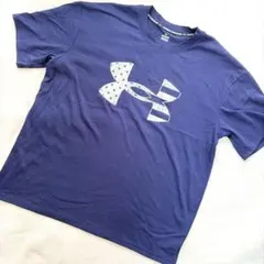 XL 【UNDER ARMOUR】 半袖Tシャツ ネイビー 大きいサイズ 丸首