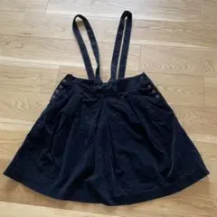 エボニーアイボリー　細コール　サスペンダースカート