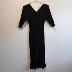 snidel フロントボタンニットワンピース　ブラック