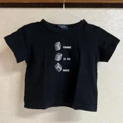 【コムサ】半袖Tシャツ 95cm 黒 サイコロロゴ 　タグ塗りつぶしありのサムネイル