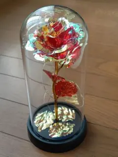 赤いバラのLEDライト 24k ドーム型ケース入り 新品！