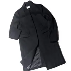 【美品】カルバンクライン　ウール×カシミヤ　チェスターコート　日本製　黒色　4のサムネイル