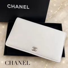 シャネル CHANEL 財布 セブルガ ココマーク 白 ホワイト キャビアスキンのサムネイル