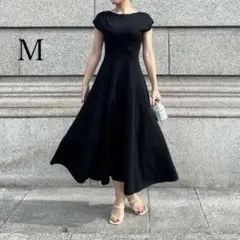 25SS希少！JENNE フレンチ美シルエットとろみワンピース ブラック L