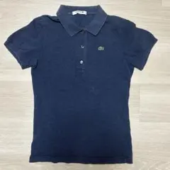 ラコステ　ポロシャツ　ネイビー　鹿の子