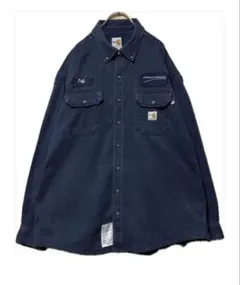 Carhartt カーハート　長袖ボタンダウンシャツ　ネイビー　XL 長袖シャツ