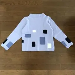 水色　ニット　セーター　ウール　アンゴラ