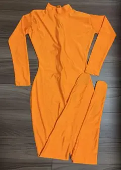 全身タイツ レディース オレンジ色 橙色 SMサイズ コスプレ衣装 新品未使用