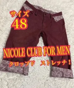 NICOLE CLUB FOR MEN クロップド　ストレッチパンツ　サイズ48