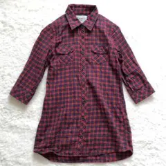 【UNIQLO】ロングシャツ kids シャツワンピース (130) チェック柄