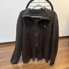 ラコステ　Lacoste ブラウン ダブルジップアップセーター