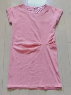 美品☆ピンク ドット ワンピース OPAQUE CLIP　チュニック オペーク