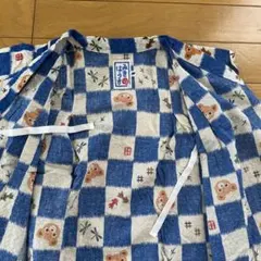 ベビー甚平 青と白のチェック柄