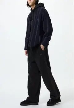新品 UNIQLO × Needles フリースカーディガン＆パンツ　Sブラック