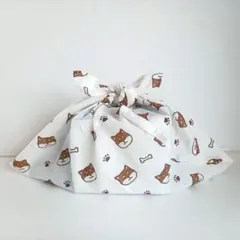 あずま袋◆手拭い◆エコバック◆コンビニバック◆ハンドメイド【わんこ・ブラウン】