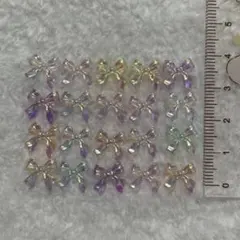 クリア リボン ネイルパーツ 20個