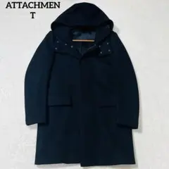 ATTACHMENT カシミヤ　ウール　メルトン　スタンドカラーコート　Sのサムネイル