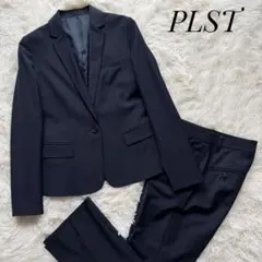 PLST プラステ セットアップ ジャケット＆パンツスーツ ストライプ ネイビー