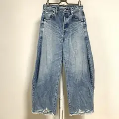 ＄110♪ Whim Gazette ラインカーブ デニムパンツ 36