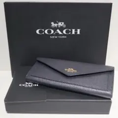 s2087 美品 コーチ ネイビー レザー 長財布 COACH