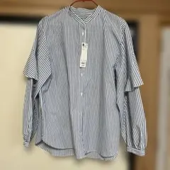 GU ラッフルスリープストライプブラウス　L 限定値下げ