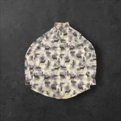 90s ウールリッチ ボタンダウンシャツ L ネイティブ柄 鹿 総柄 エルク