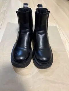 レディース　サイドゴアブーツ ブラック 厚底