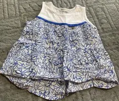 新品Be Petits Pois Vert 花柄ノースリーブワンピース 110